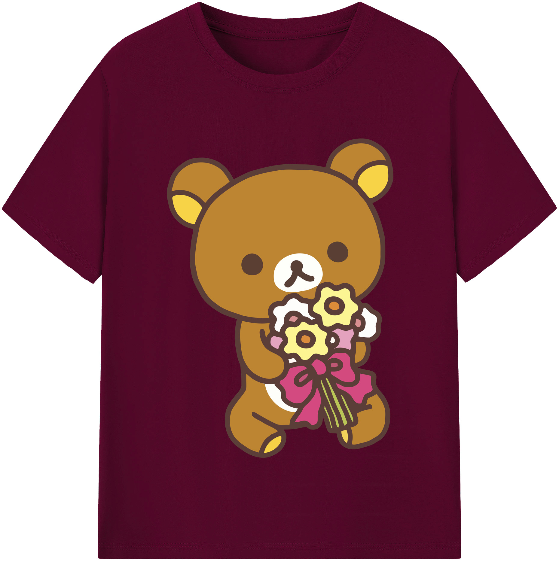 （画像用） リラックマ リラックマ キイロイトリ Rilakkuma Korilakkuma Kiiroitori レディースカジュアルプリントTシャツ（綿100％）